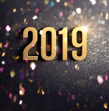 Joyful New Year 2019 Greeting card