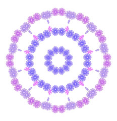 round of purple flowers, design element