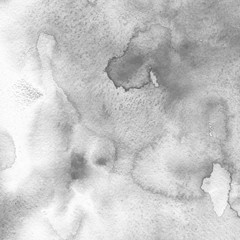 Naklejka premium Winter white watercolor texture with abstract washes and brush strokes on white paper background. Trendy look. Chaotic abstract organic design.