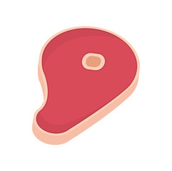 Fresh Steak Meat for Barbeque Icon Cartoon Style
