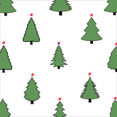 merry christmas pine trees