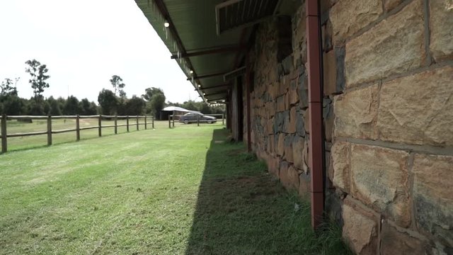 Stone wall of of farm building