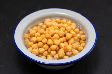 chickpeas on white bowl