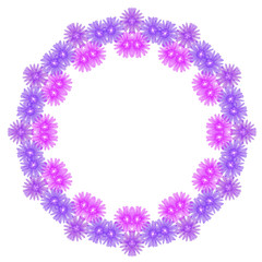 round of purple flowers, design element