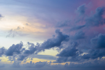 Fototapeta na wymiar Dawn in the Gulf Coast with dramatic clouds