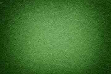 Texture of old green paper background, closeup. Structure of dense light olive cardboard.