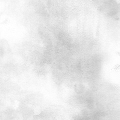 Silver watercolor texture with abstract washes and brush strokes on white paper background. Trendy look. Chaotic abstract organic design.