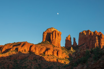 Moon Over Cathedral Rocks Sedona Arizona
