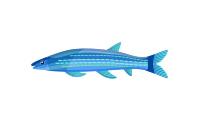 Mackerel of Blue Color Fish Vector Illustration