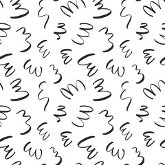 Seamless pattern with curves. Hand drawn vector ornament for wrapping paper.