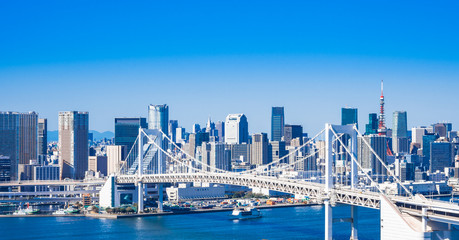 Fototapeta premium 東京 レインボーブリッジとベイエリア