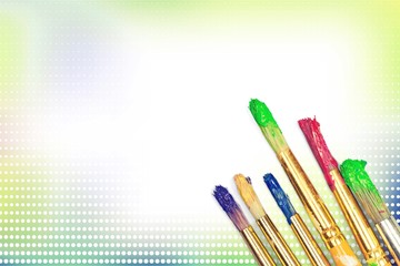 Different Artist brushes close-up view