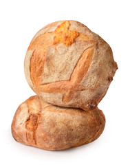  Loaf of whole graine bread isolated on white background.  Arranged in group