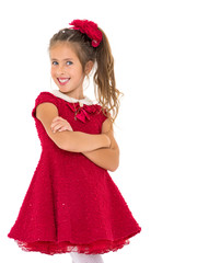 Portrait of a little girl close-up.