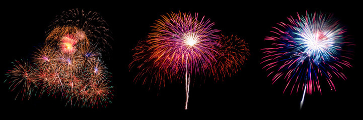 Fireworks on black background