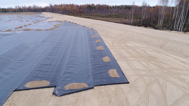 Waterproofing Is A Huge Industrial Site With A Geomembrane