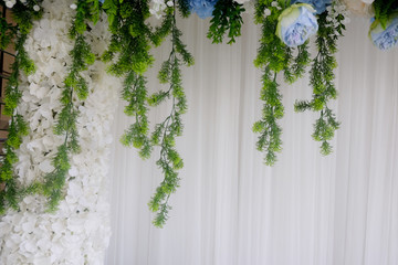 Beautiful flowers background in wedding