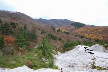 川原毛地獄の風景（秋田県湯沢市）