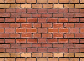horizontal row of yellow brown bricks symmetrical background design urban bright pattern base loft style