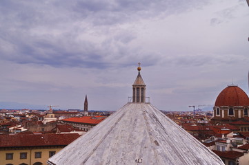 Naklejka premium Aerial view of the baptistery of Florence from the bell tower of Giotto, Florence, Italy