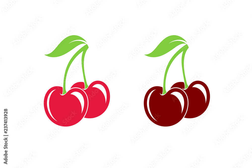 Canvas Prints cherry. fresh berries on white background