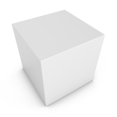 3D Rendering White Boxe on white background