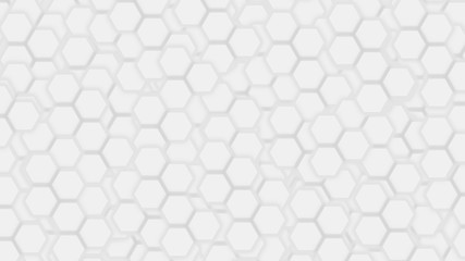 Light gray background with flat abstract hexagons