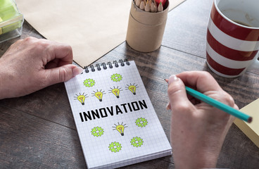 Innovation concept on a notepad