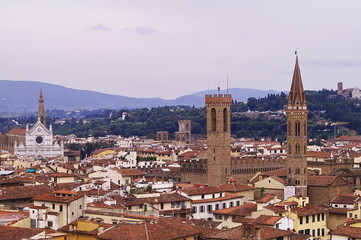 Fototapeta na wymiar View of the center of Florence from the bell tower of Giotto, Italy