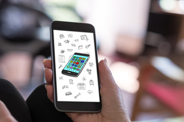 Fototapeta premium Apps concept on a smartphone