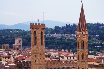 Obraz premium View of the center of Florence from the bell tower of Giotto, Italy