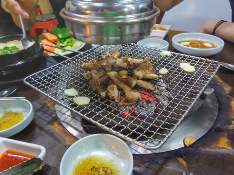 Eating Grilled Hagfish At South Korea