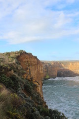 Fototapeta na wymiar Giant rocks on the coast of Australia. Storm weather