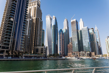 Fototapeta na wymiar Dubai, UAE - October, 2018. Modetn city of the luxury center of Dubai, United Arab Emirates