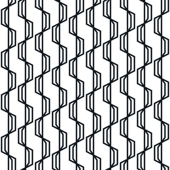 Abstract geometric seamless pattern. Simple wavy zigzag stripes background. Monochrome modern decoration design