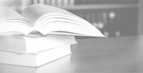 Collection of old books  on background