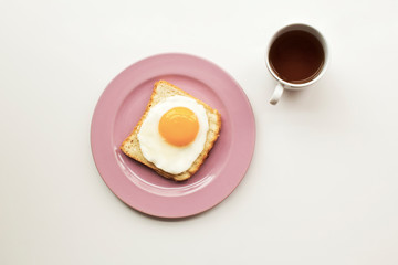 breakfast with fried egg on toast