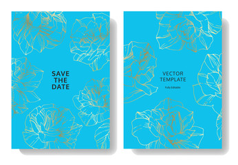 Vector Rose. Wedding background card engraved ink art. Thank you, rsvp, invitation elegant graphic set banner.