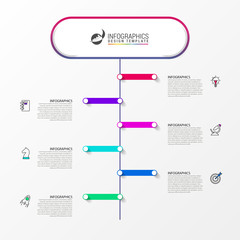 Infographic design template. Timeline concept with 6 steps