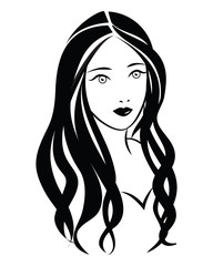 Woman with long hair logo