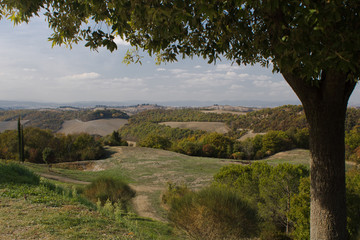 Fototapeta premium Countryside landscape. Countryside landscape with hills; typical landscape of central Italy