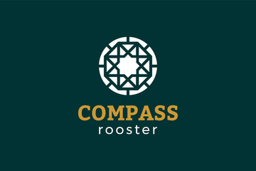 Round compass geometric logo icon vector template