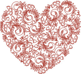 Vector image of decorative floral heart