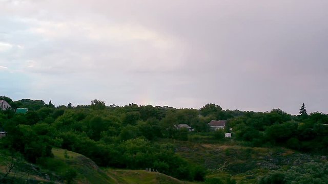 sunset over canyon, dramatic sky over canyon, timelapse of sunset over buksky canyon, changes in the weather at sunset, timelapse of sunset over the valley, timelapse of buki canyon in Ukraine
