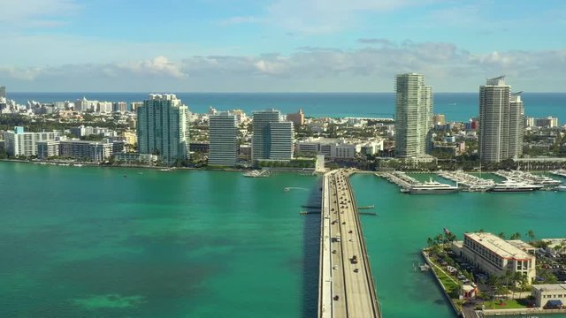 Aerial bridge to Miami Beach