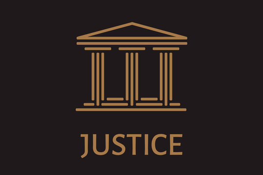 the logo of the courthouse with the caption justice