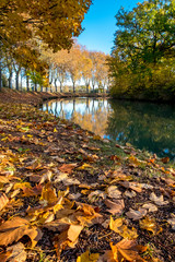 The Canal du Midi during the autumn, in the south of France