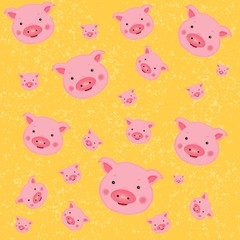 seamless pattern with pigs