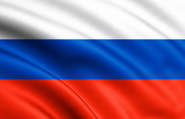Waving colorful national flag of russia.
