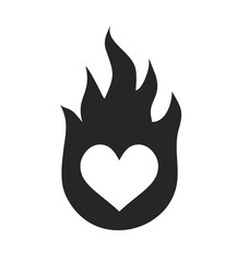 passion fire heart icon